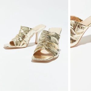 NWT UO Gold Ruched Mule Heel (size 8)